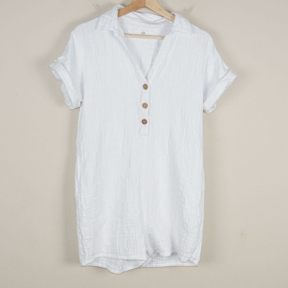 Z Supply White Short Sleeve Romper